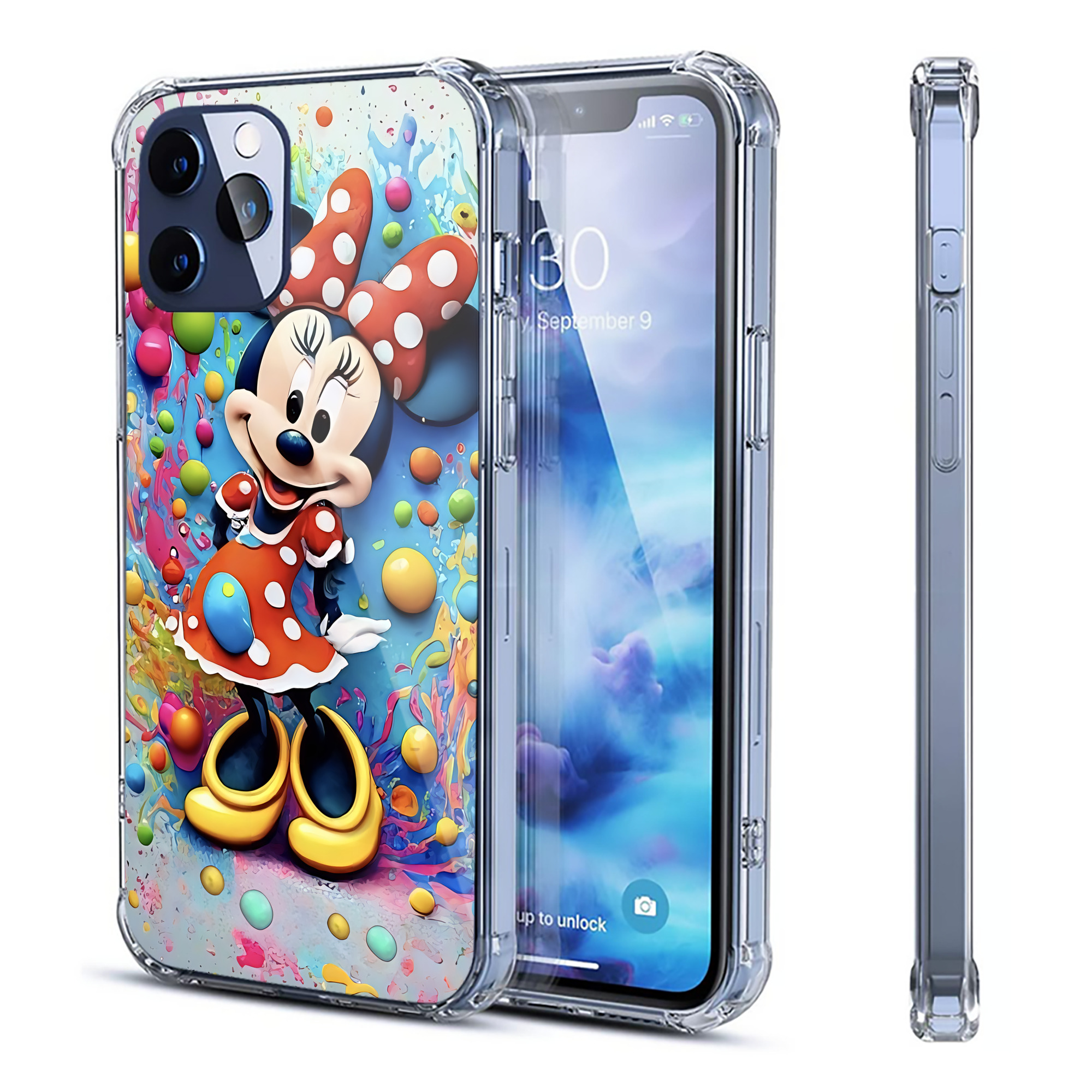 （画像用） ミッキーマウス Mickey Mouse 【iPhone 12シリーズ対応】透明スマホケース（クリアソフトケース）